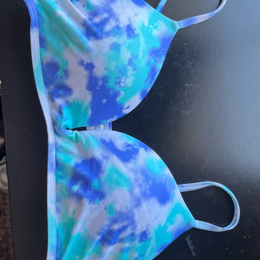 No Boundaries Blue and Green Swim Top